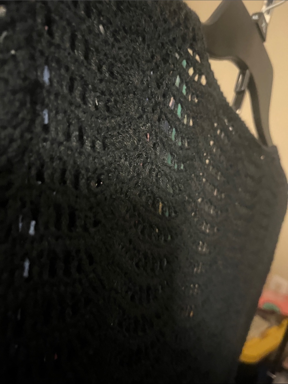 52 Weekends Black Crochet Button-Front Cardigan - Picture 7 of 8